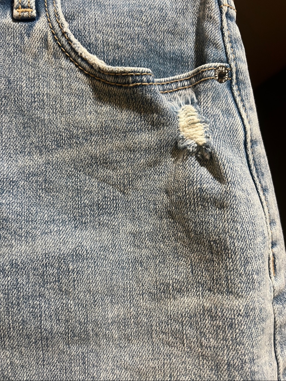 Old navy light Blue Denim Mini Skirt - Casual Raw Hem size 0 - Picture 3 of 6
